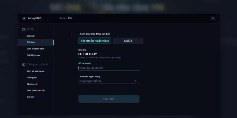 Chi tiết quy trình thực hiện rút tiền